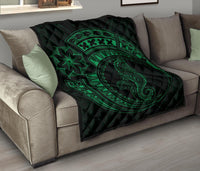 Polynesian Quilt - Polynesian Green Seahorse Tattoo - Polynesian Pride