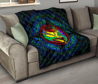 Polynesian Hawaii Premium Quilt - Colorful Turtle Shark - Polynesian Pride