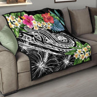 FSM Polynesian Premium Quilt - Summer Plumeria (Black) Black - Polynesian Pride