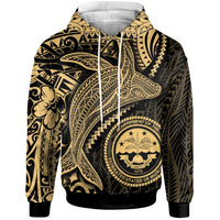 Federated States of Micronesia Hoodie Humpback Whale & Coat of Arms Gold Unisex Gold - Polynesian Pride