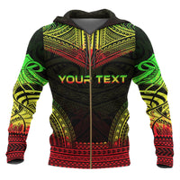 Papua New Guinea Polynesian Chief Custom Zip up Hoodie Reggae Version - Polynesian Pride