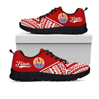 Tahiti Sneakers - Tahiti Flag Polynesian Tattoo 2nd Ver Unisex White - Polynesian Pride