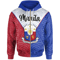 Pilipinas Zip Hoodie Manila Seal of Pilipinas Style Unisex Blue - Red - Polynesian Pride