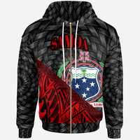 Samoa Zip Hoodie Red Polynesian Patterns With Bamboo Unisex Red - Polynesian Pride