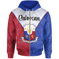 Pilipinas Zip Hoodie Caloocan Seal of Pilipinas Style Unisex Blue - Red - Polynesian Pride