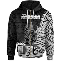 New Caledonia Islands Zip Hoodie Noumea Seal of New Caledonia Polynesian Patterns Unisex Black - Polynesian Pride