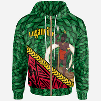Vanuatu Zip Hoodie Luganville Polynesian Patterns With Bamboo Unisex Green - Polynesian Pride