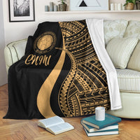 Northern Mariana Islands Premium Blanket - Gold Polynesian Tentacle Tribal Pattern - Polynesian Pride