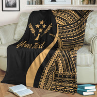 Kosrae Custom Personalised Premium Blanket - Gold Polynesian Tentacle Tribal Pattern - Polynesian Pride