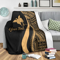 Papua New Guinea Custom Personalised Premium Blanket - Gold Polynesian Tentacle Tribal Pattern - Polynesian Pride