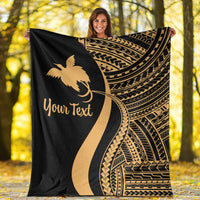 Papua New Guinea Custom Personalised Premium Blanket - Gold Polynesian Tentacle Tribal Pattern - Polynesian Pride