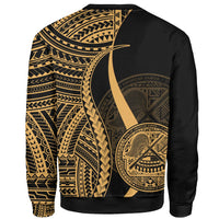 American Samoa Sweatshirt - Gold Polynesian Tentacle Tribal Pattern - Polynesian Pride
