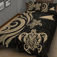 Tokelau Quilt Bed Set - Gold Tentacle Turtle - Polynesian Pride