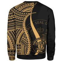 Niue Sweatshirt - Gold Polynesian Tentacle Tribal Pattern - Polynesian Pride