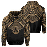 Polynesian Skull Hawaii Hoodie Gold Circle Style Unisex Gold - Polynesian Pride