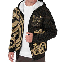 Fiji Sherpa Hoodie - Gold Tentacle Turtle Crest - Polynesian Pride