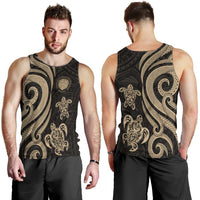 Tokelau Men's Tank Top - Gold Tentacle Turtle - Polynesian Pride
