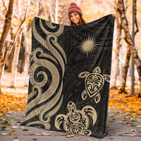 Marshall Islands Premium Blanket - Gold Tentacle Turtle Crest - Polynesian Pride