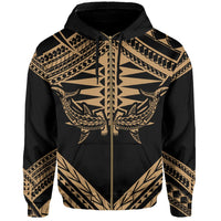 Hawaii Shark Polynesian Kanaka Gold Hoodie (Zip up) Candy Style - Polynesian Pride