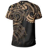 Hawaii Kanaka Polynesian Tribal T Shirt Gradiant Style Gold - Polynesian Pride