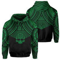 Polynesian Skull Hawaii Hoodie Green Circle Style Unisex Green - Polynesian Pride