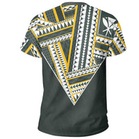 Hawaii T Shirt Football Jersey Style Green and Yellow - Polynesian Pride