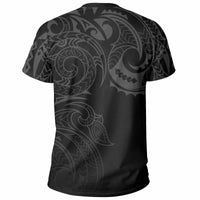 Hawaii Kanaka Polynesian Tribal T Shirt Gradiant Style Grey - Polynesian Pride