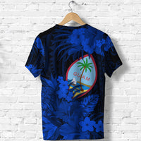 Guam Polynesian T Shirt Tropical Flowers Blue LT8 - Polynesian Pride