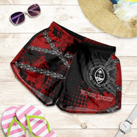 Guam Polynesian Personalised Women's Shorts - Polynesian Chain Style Women Black - Polynesian Pride