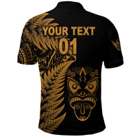Custom New Zealand Haka Rugby Maori Polo Shirt Silver Fern Vibes Gold LT8 - Polynesian Pride