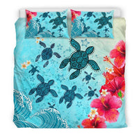 Hawaii Duvet Cover Set - Sea Turtle And Hibiscus - Polynesian Pride