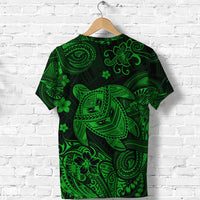 Hawaii Turtle Polynesian T Shirt Plumeria Flower Unique Style Green LT8 - Polynesian Pride