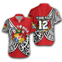 (Custom Personalised) Tonga Rugby Hawaiian Shirt Polynesian Style Unisex Red - Polynesian Pride