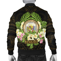 Hawaii Men's Bomber Jacket - Polynesian Gold Patterns Collection - Polynesian Pride
