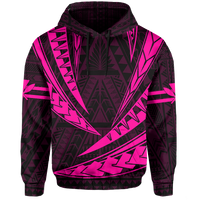 Polynesian Kakau Kanaka Maoli Map Hawaii Hoodie Pink - Polynesian Pride