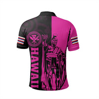Hawaii King Polynesian Polo Shirt Lawla Style Pink - Polynesian Pride