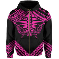 Hawaii Shark Polynesian Kanaka Pink Hoodie (Zip up) Candy Style - Polynesian Pride