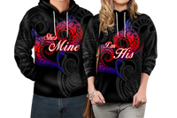 Valentine Day Guam Couple Hoodie Heart Tribal LT12 - Polynesian Pride