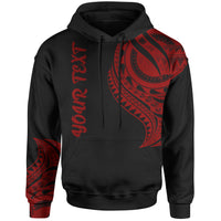 Papua New Guinea Custom Hoodie Papua New Guinea Tatau Red Patterns Unisex Black - Polynesian Pride