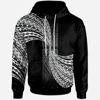 Hoodie Polynesian Patterns Unisex Black - Polynesian Pride