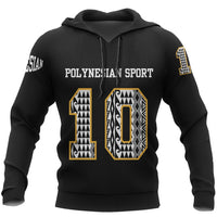 Polynesian Pullover Hoodie Polynesian Sport 10 A8 Unisex Black - Polynesian Pride