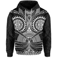 Polynesian Tattoo All Over Print Hoodie White Unisex Black - Polynesian Pride
