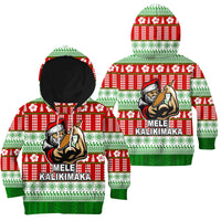 Hawaiian Santa Claus Warrior Hoodie KID Christmas LT6 Red - Polynesian Pride