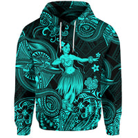 Custom Hawaii Hula Girl Polynesian Hoodie Unique Style Turquoise LT8 - Polynesian Pride
