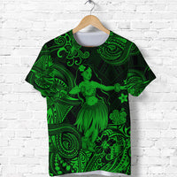 Custom Hawaii Hula Girl Polynesian T Shirt Unique Style Green LT8 - Polynesian Pride