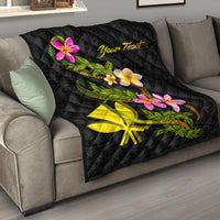 Hawaii Polynesian Custom Personalised Quilt - Plumeria Tribal - Polynesian Pride