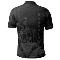 Hawaiian King Kanaka Map Polynesian Kahoolawe Polo Shirt Grey Hala Style - Polynesian Pride