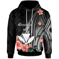 Kanaka Maoli Hoodie Polynesian Hibiscus Pattern Style Unisex Black - Polynesian Pride
