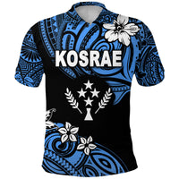 FSM Kosrae Polo Shirt Unique Vibes Blue LT8 - Polynesian Pride