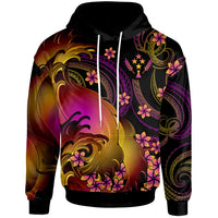 Kosrae Hoodie Kosrae in wave Unisex Black - Polynesian Pride